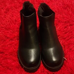 Soda Black Platform Ankle Boots Size 6 Chunky Heel